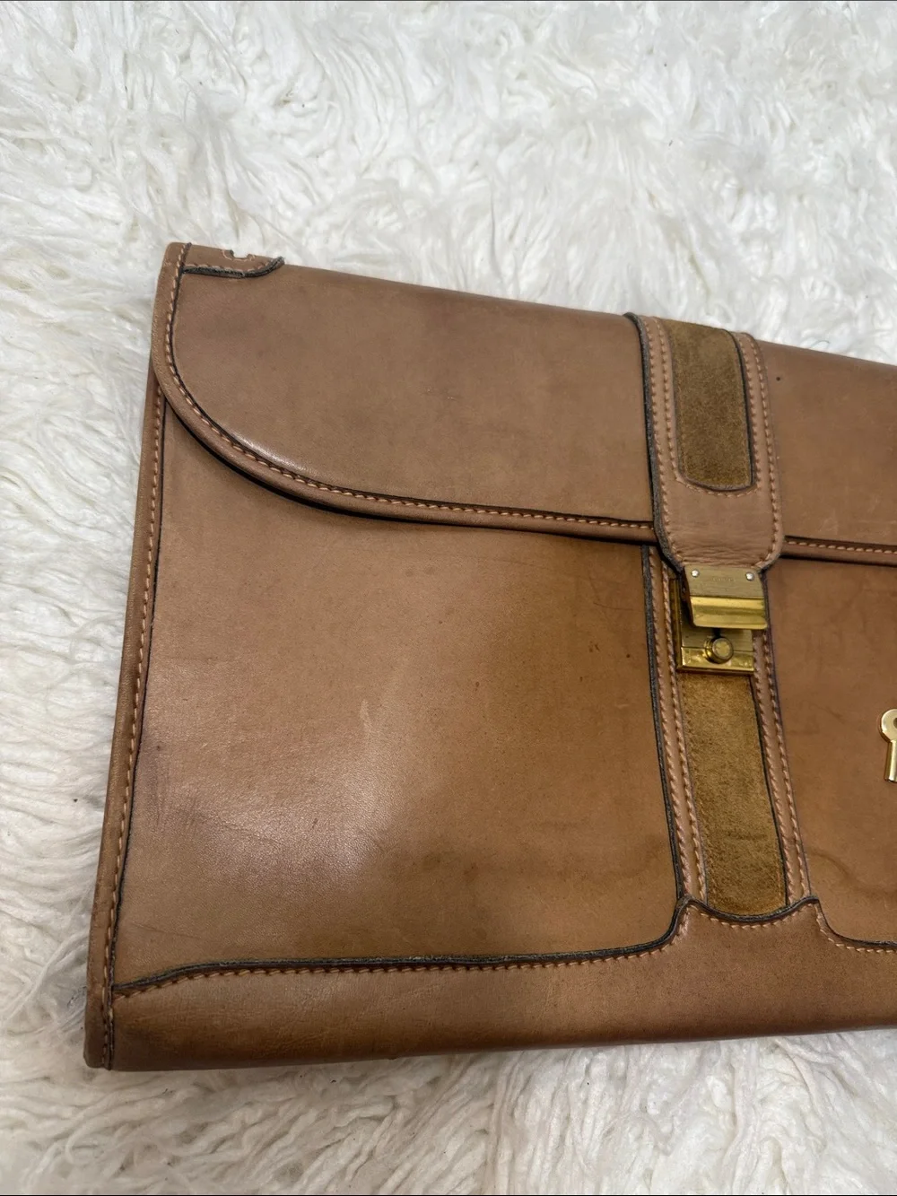 Vintage Gucci Classic Tan Leather Men’s Document Clutch